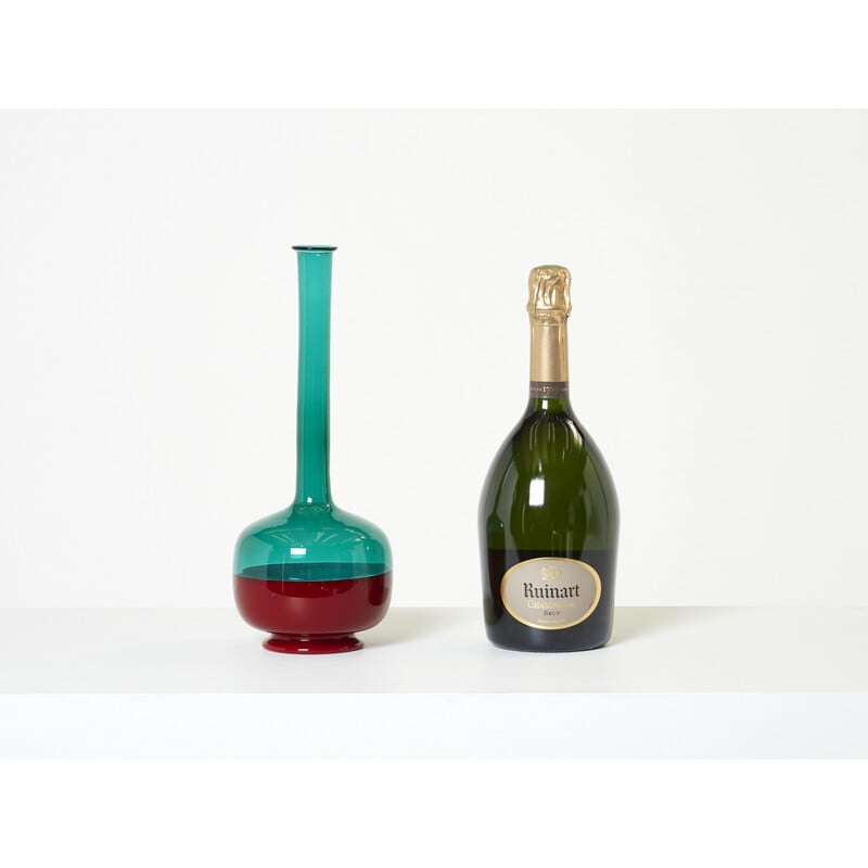 Vintage Murano glass bottle by Gio Ponti for Venini Morandiana, 1960