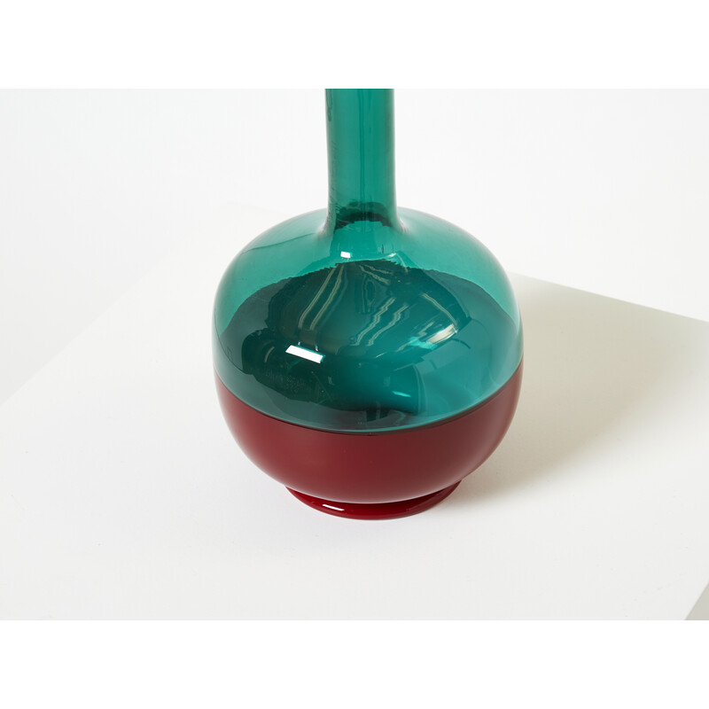 Vintage Murano glass bottle by Gio Ponti for Venini Morandiana, 1960