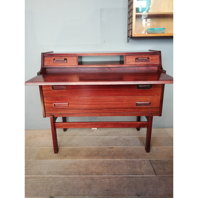 Rosewood writing desk with lock - 1960s