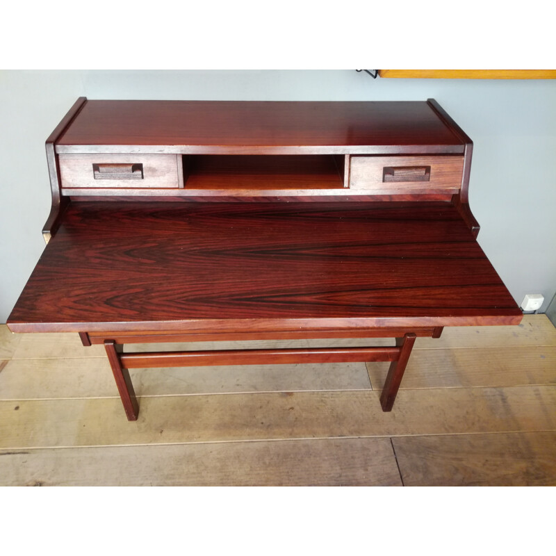 Rosewood writing desk with lock - 1960s