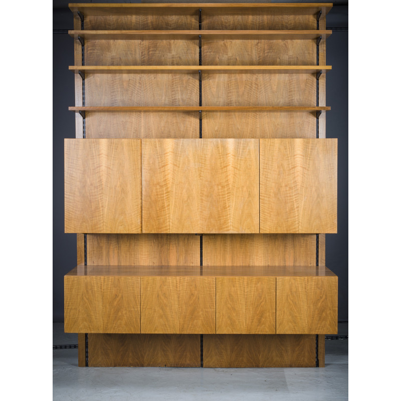 Mid-century modular wall shelving system in walnut, 1960s