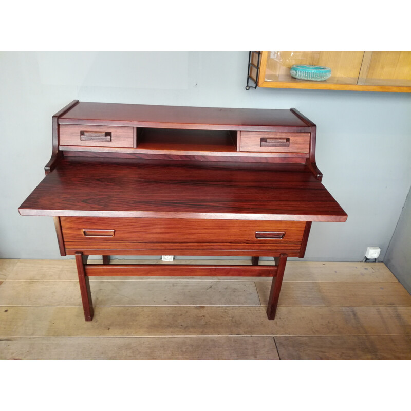 Rosewood writing desk with lock - 1960s