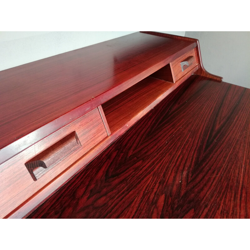 Rosewood writing desk with lock - 1960s