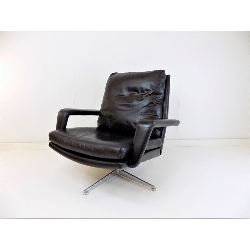 Fauteuil vintage en cuir par Hans Kaufeld, 1960