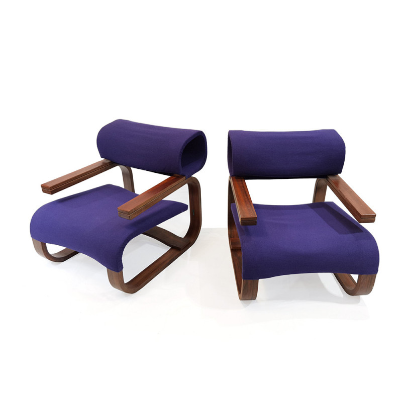 Paar vintage fauteuils van Jan Bocan voor Thonet, 1972