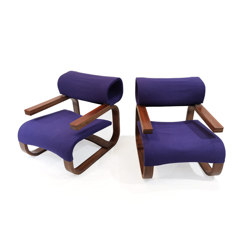 Par de poltronas vintage por Jan Bocan para Thonet, 1972