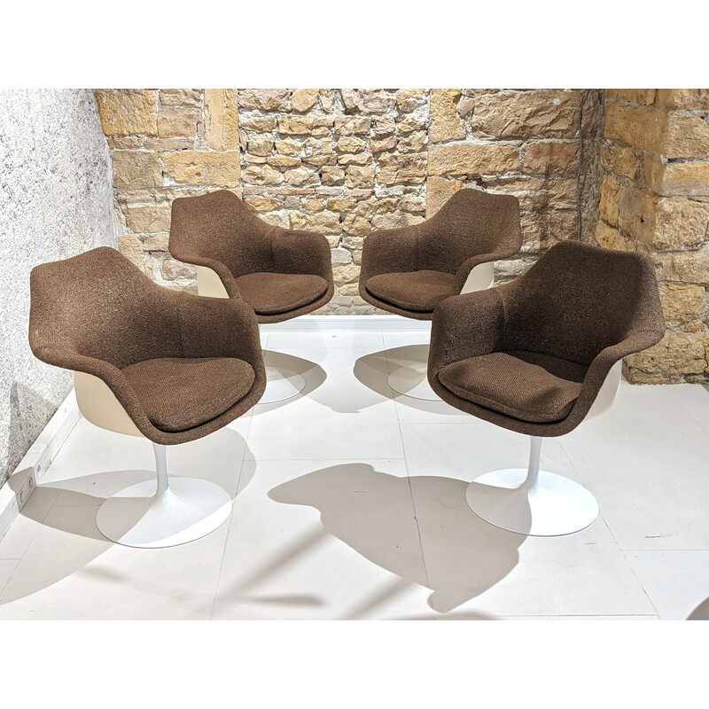 Set of 4 vintage "Tulip" armchairs by Eero Saarinen for Knoll, 1955