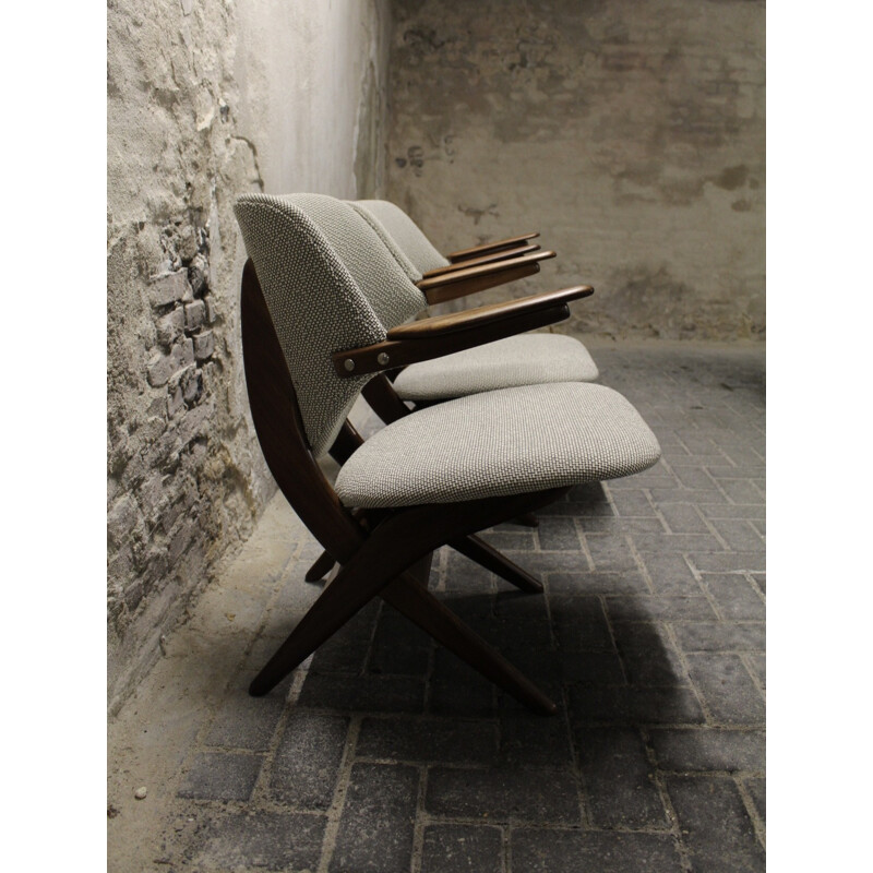 Set of 2 Wébé Pelican armchairs in grey, Louis VAN TEEFFELEN - 1950s