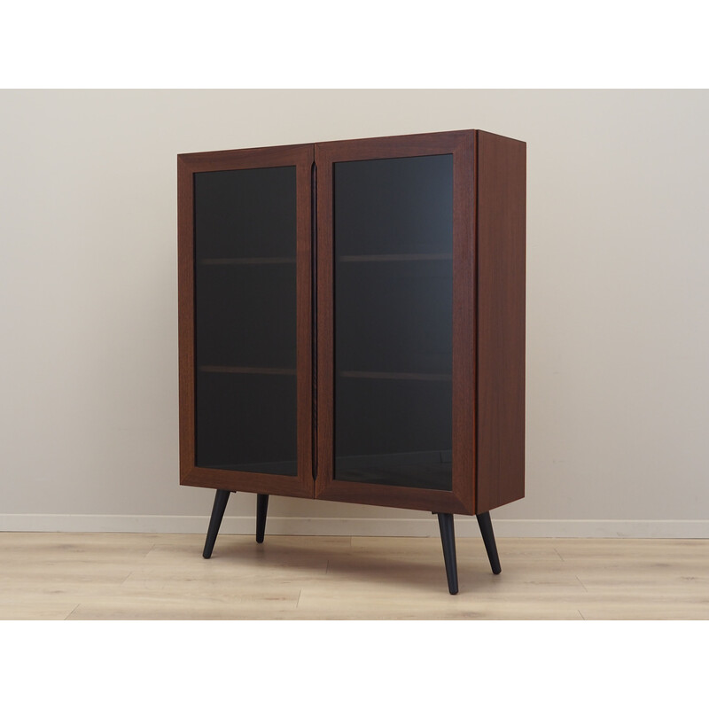 Vintage mahogany display cabinet, Denmark 1970s