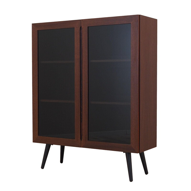 Vintage mahogany display cabinet, Denmark 1970s