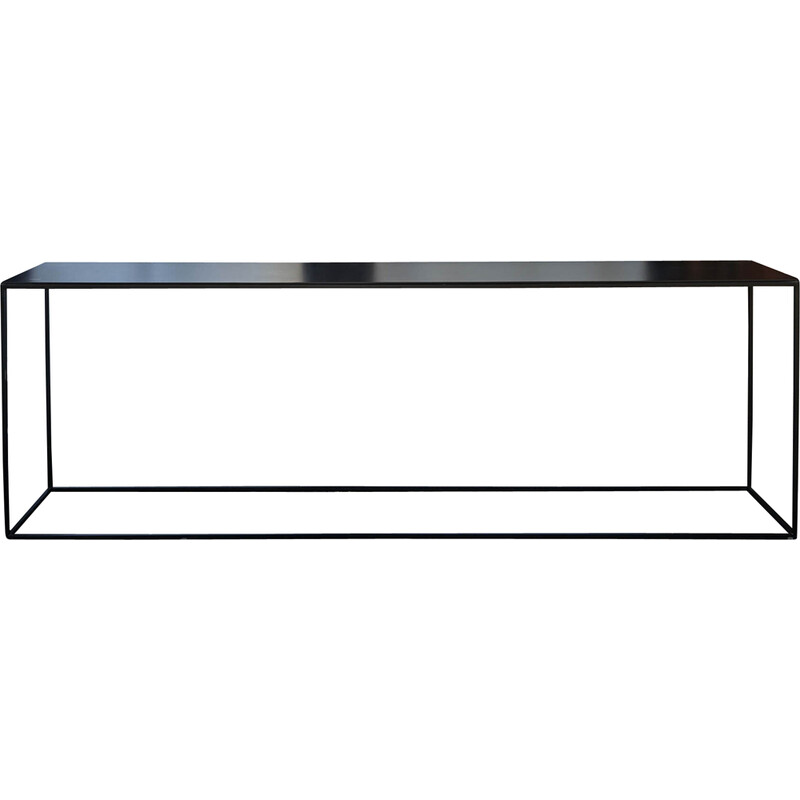 Vintage console Houston P 10 in balck lacquered steel by Janine Vandebosch for Interni