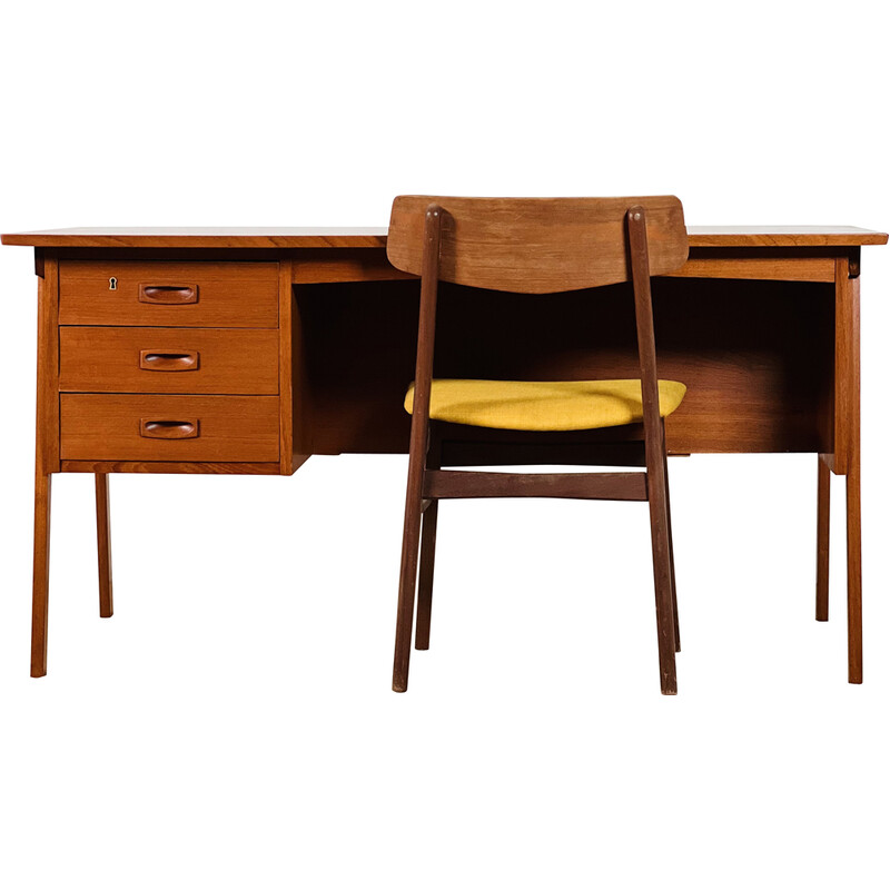 Vintage Deens teakhouten bureau