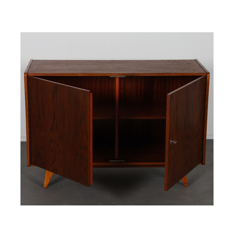 Vintage dark oakwood chest of drawers model U-450 by Jiri Jiroutek, Czech Republic 1960