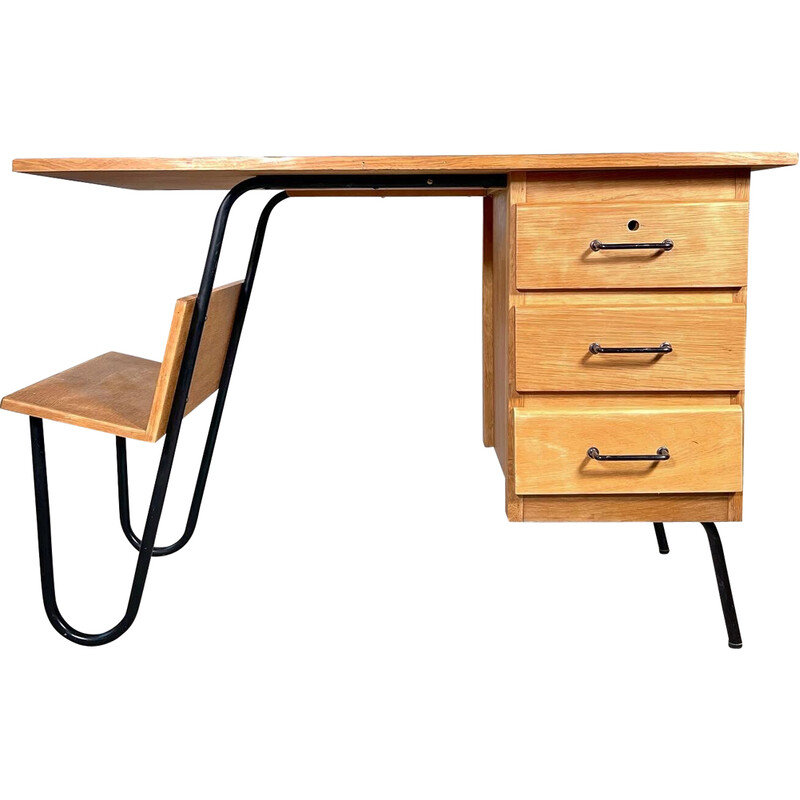 Vintage desk by Jacques Hitier for Spirol, 1950
