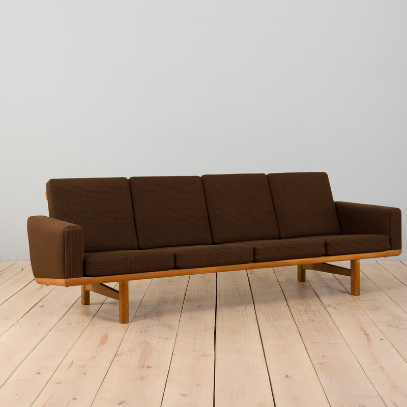Canapé 4 places vintage Ge236 en bois de chêne par Hans Wegner pour Getama, Danemark 1960