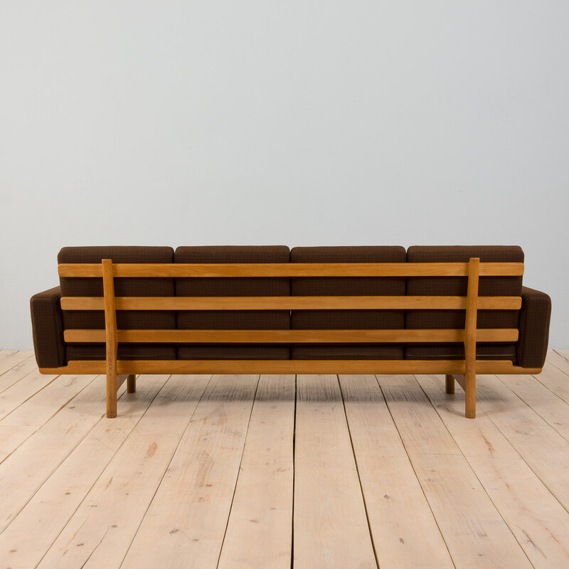 Vintage Ge236 oakwood 4 seater sofa by Hans Wegner for Getama, Denmark 1960s