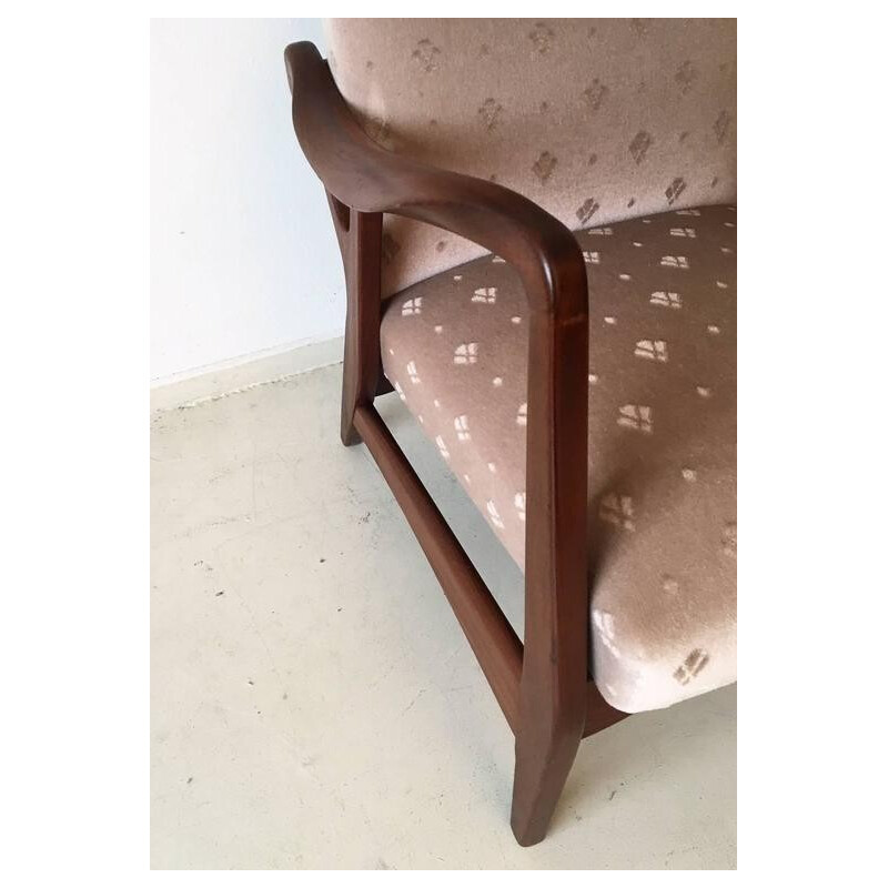 Pair of vintage teak armchairs with organic shape, Netherlands 1950