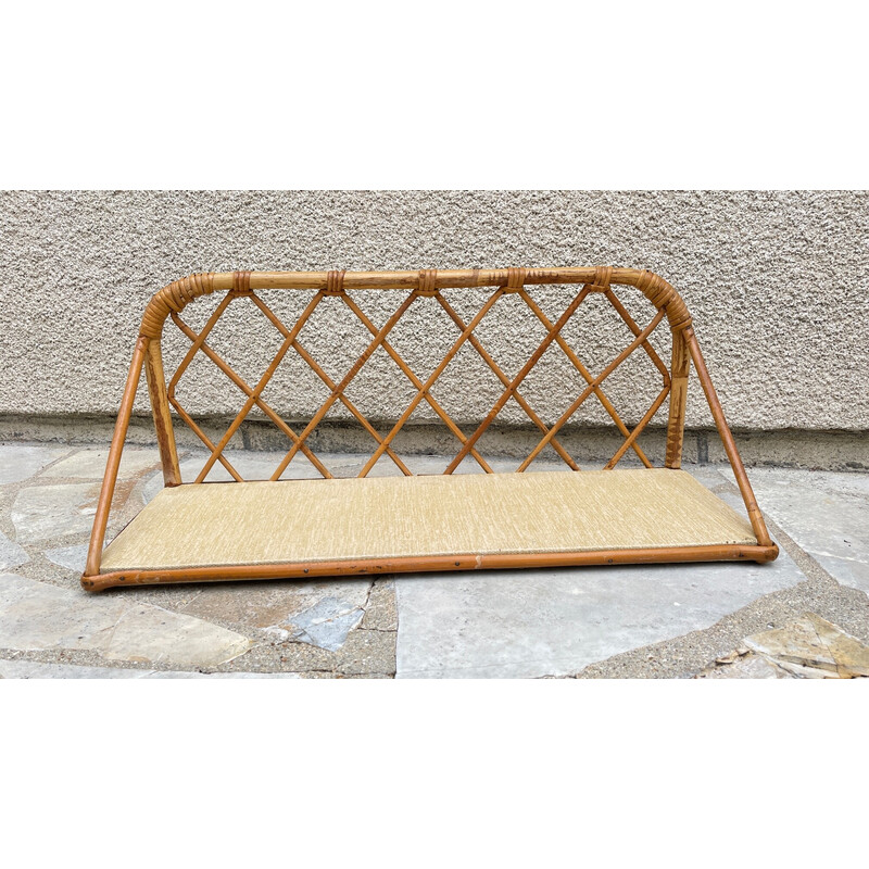 Vintage-Wandregal aus Rattan, 1950