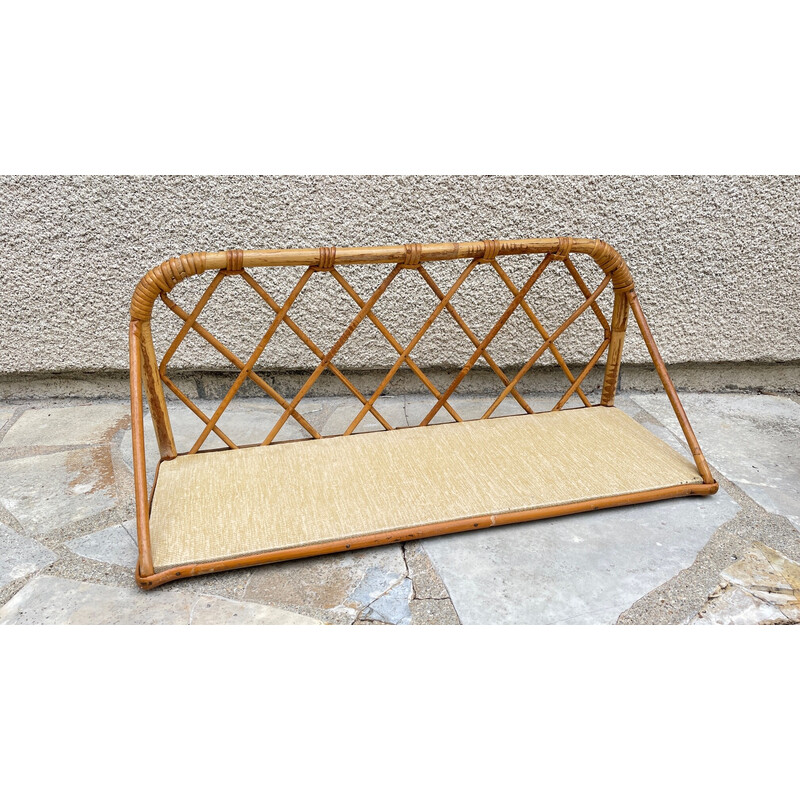 Mensola vintage in rattan, 1950