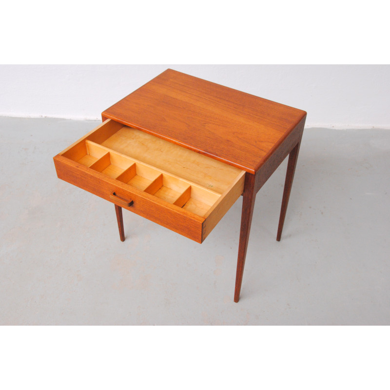 Vintage Danish teak sewing table, 1960s