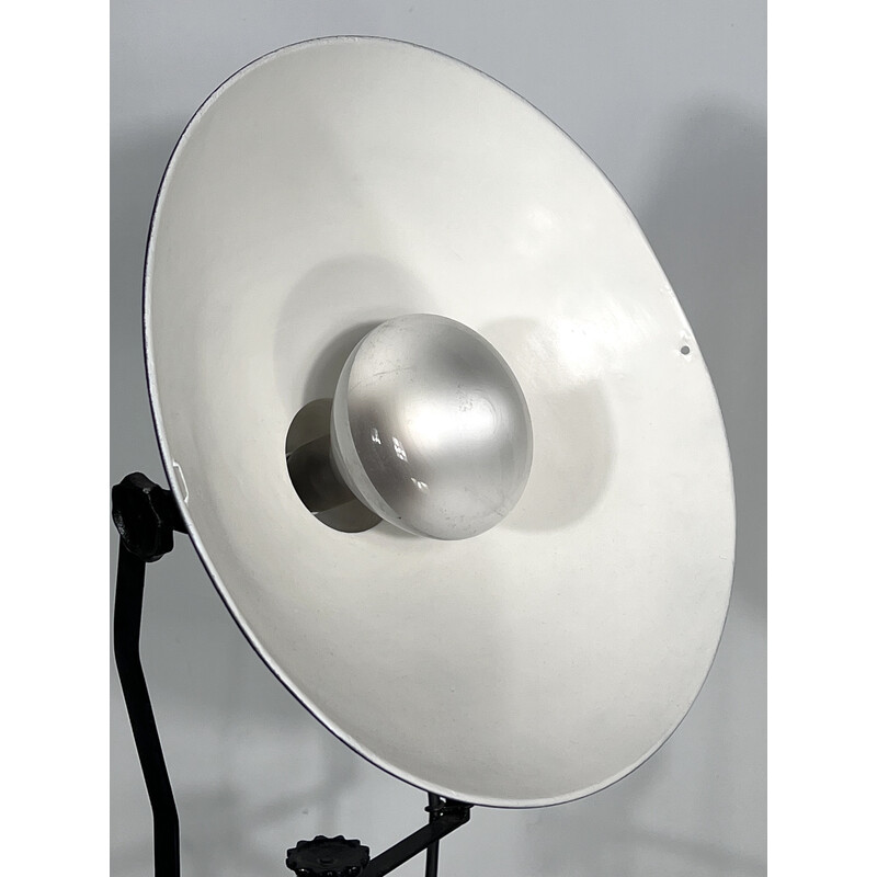 Mid-century metal studio photographer lamp, Italy 1940s