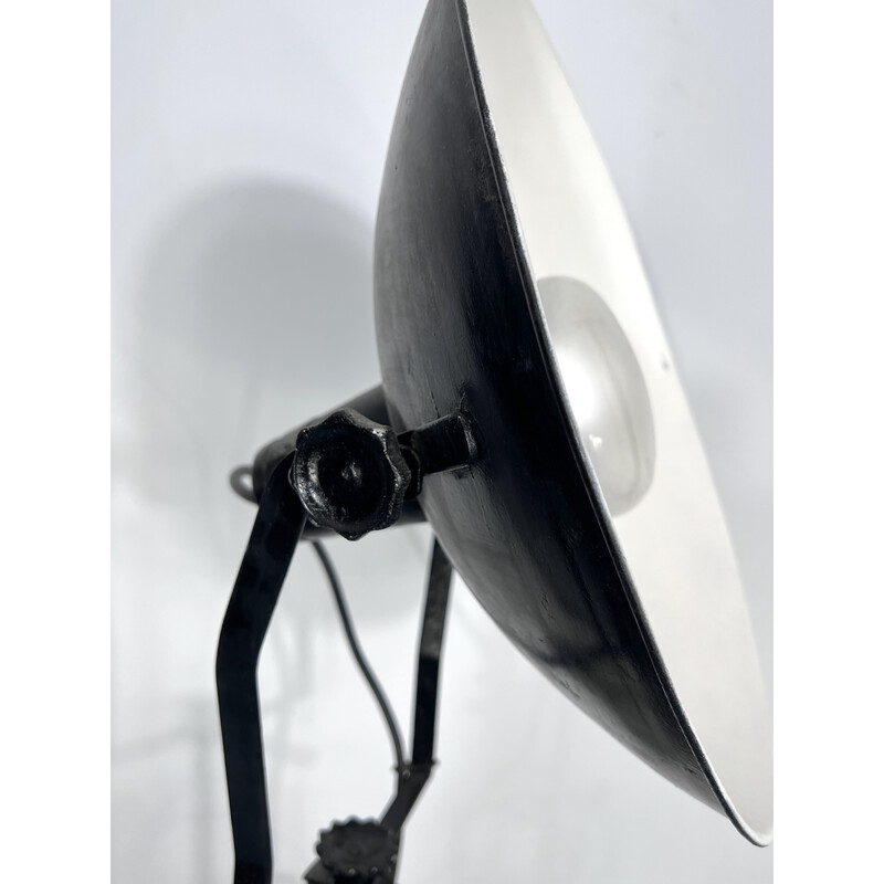 Mid-century metal studio photographer lamp, Italy 1940s