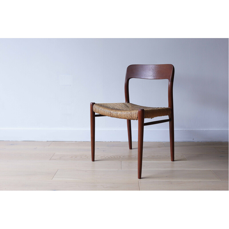 Satz von 4 Vintage-Stühlen Modell 75 von Niels Moller für Jl Mollers, Dänemark 1960