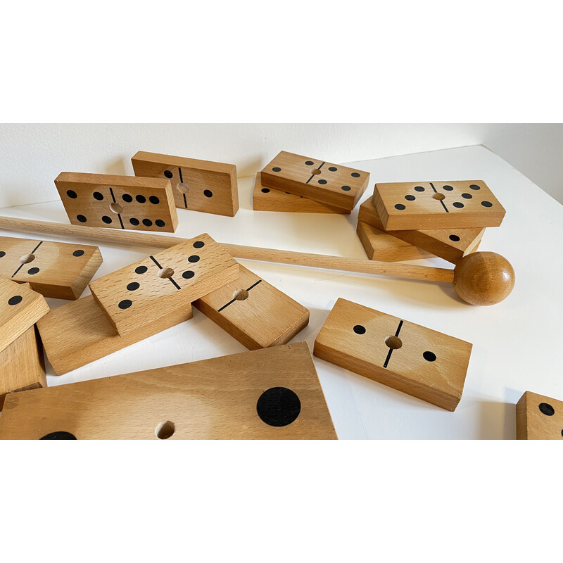 Vintage-Domino-Spiel aus massiver Buche