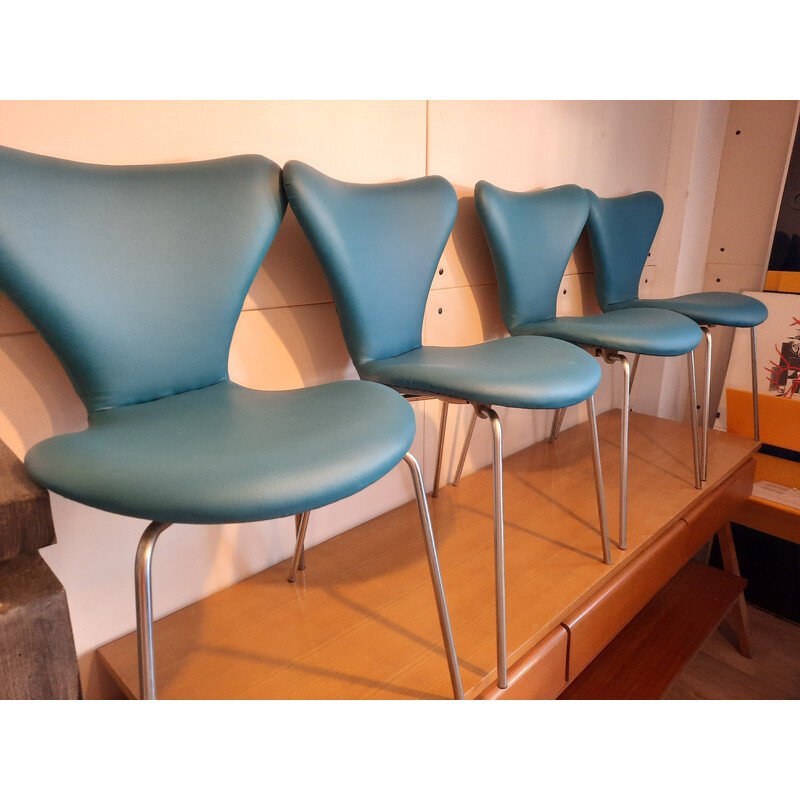 Juego de 4 sillas vintage de Arne Jacobsen para Fritz Ansen