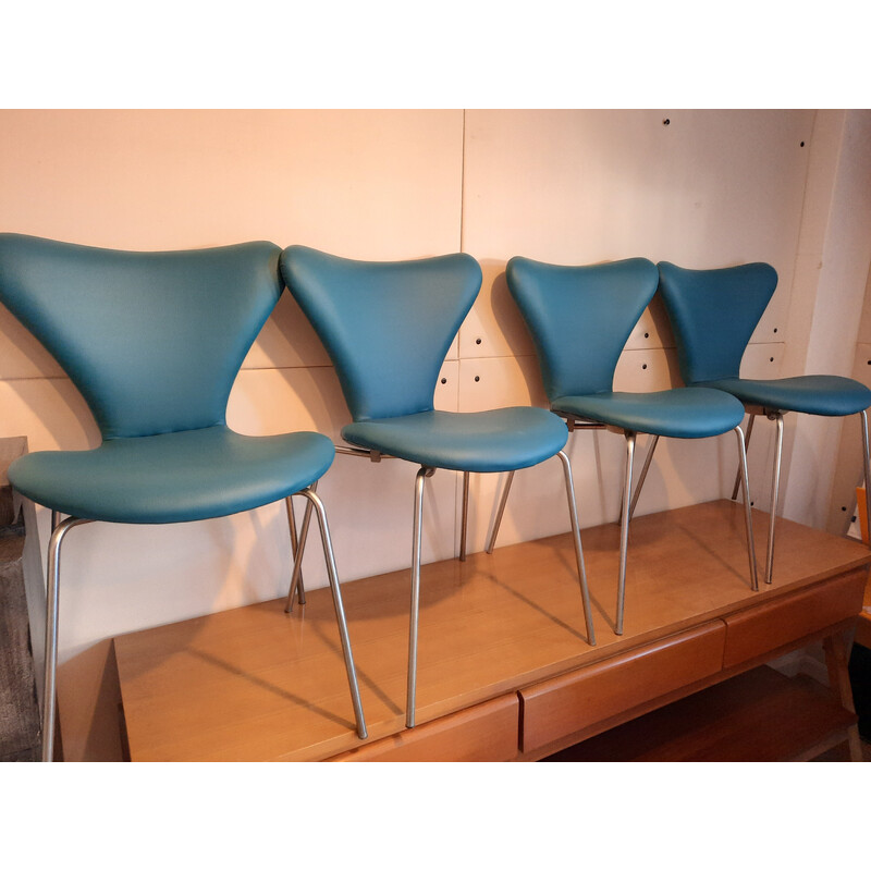 Juego de 4 sillas vintage de Arne Jacobsen para Fritz Ansen