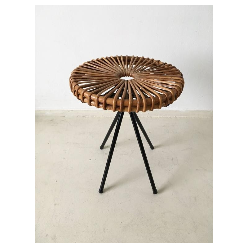 Rohé Noordwolde rattan stool, Dirk VAN SLIEDREGT - 1960s