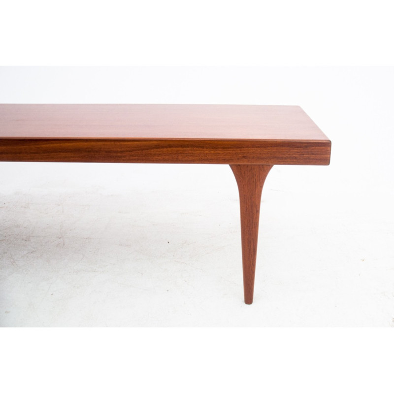 Tavolino vintage in teak con piani estraibili di Johannes Andersen per Silkeborg Mobler, Danimarca 1960