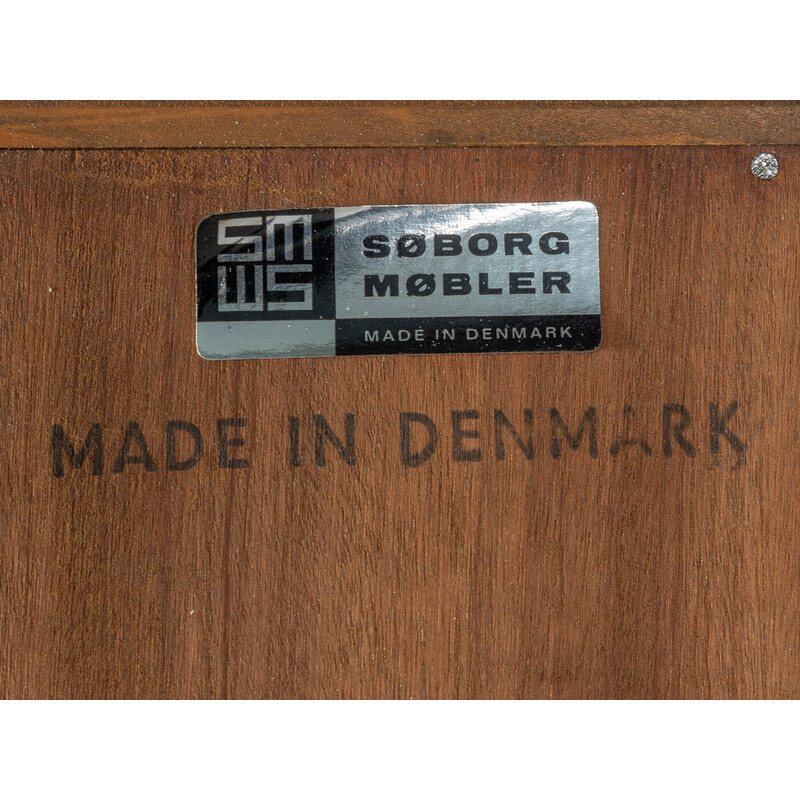 Armário expositor de folheado de teca Vintage de Børge Mogensen para Søborg Møbler, Dinamarca 1960