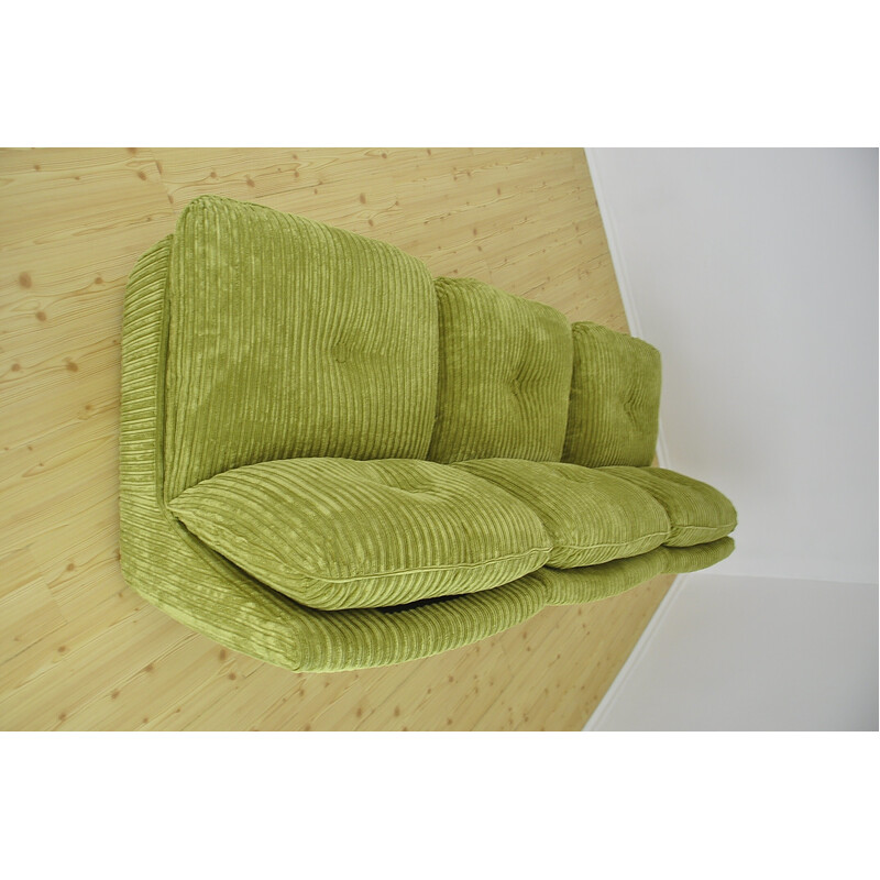 Modulares Sofa aus grünem Cord aus der Mitte des Jahrhunderts, 1970er Jahre