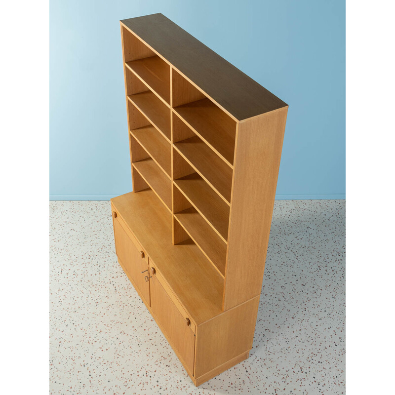 Vintage bookcase in oakwood veneer with two drawers, Denmark 1960s