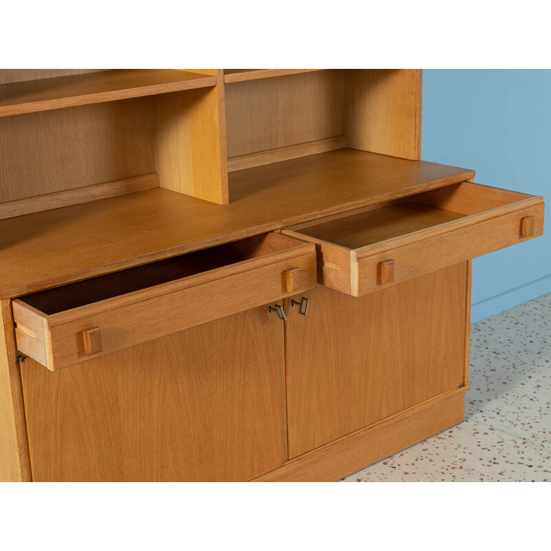 Vintage bookcase in oakwood veneer with two drawers, Denmark 1960s