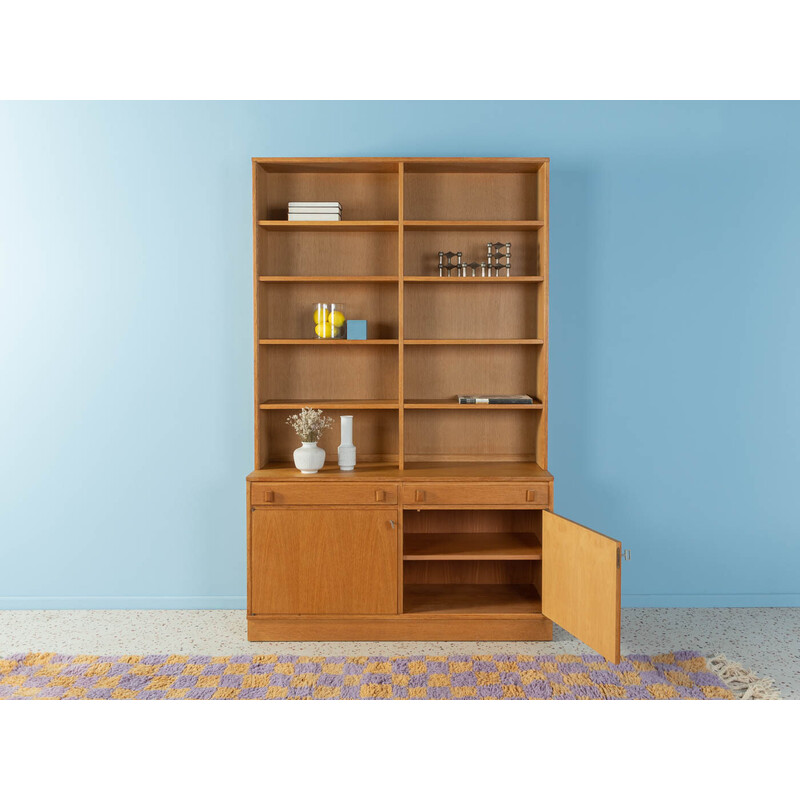 Vintage bookcase in oakwood veneer with two drawers, Denmark 1960s