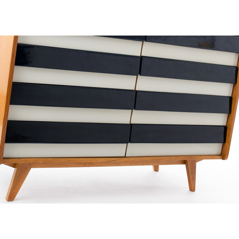 Mid century Interier Praha chest of drawers in oak and plastic, Jiri JIROUTEK - 1960s