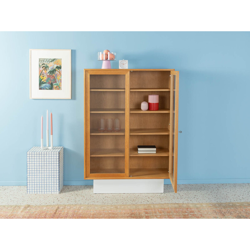 Vintage display cabinet in oakwood veneer by Wk Möbel, Germany 1960s