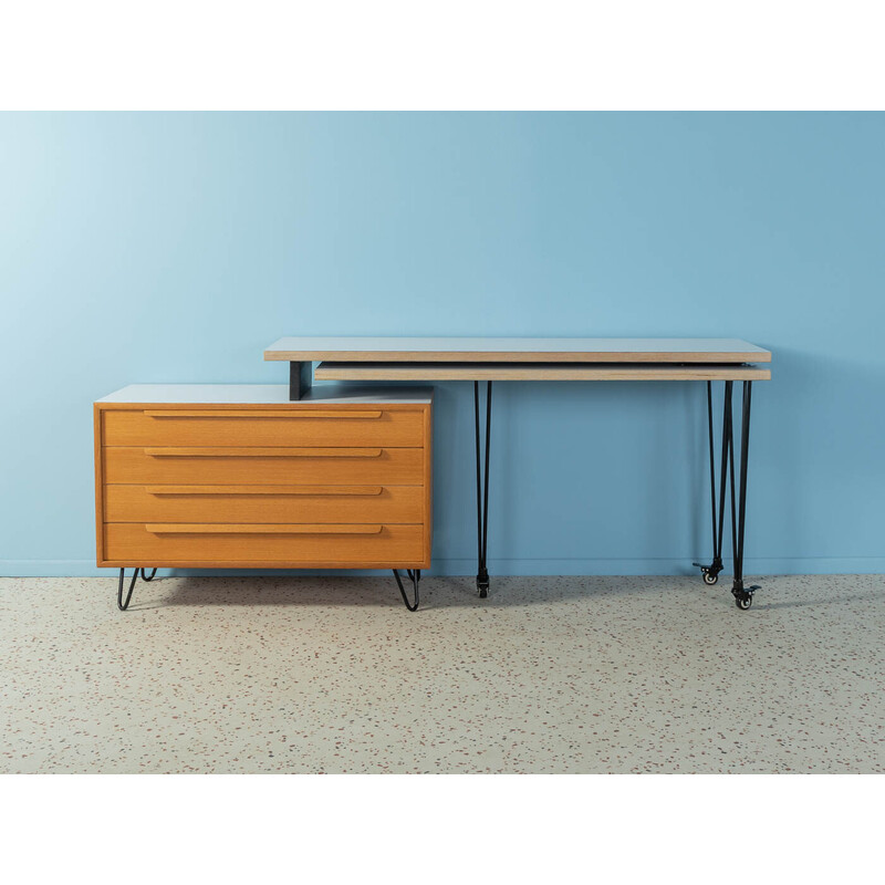 Vintage desk in oakwood veneer for Wk Möbel, Germany 1960