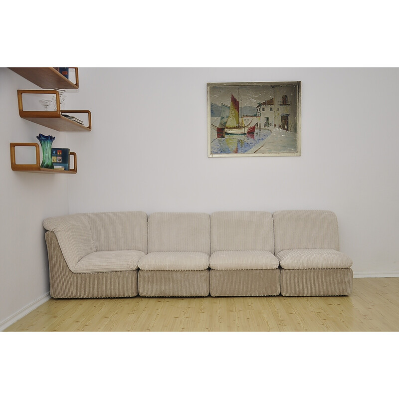 Modulares Vintage-Sofa aus zweifarbigem Cord, 1970