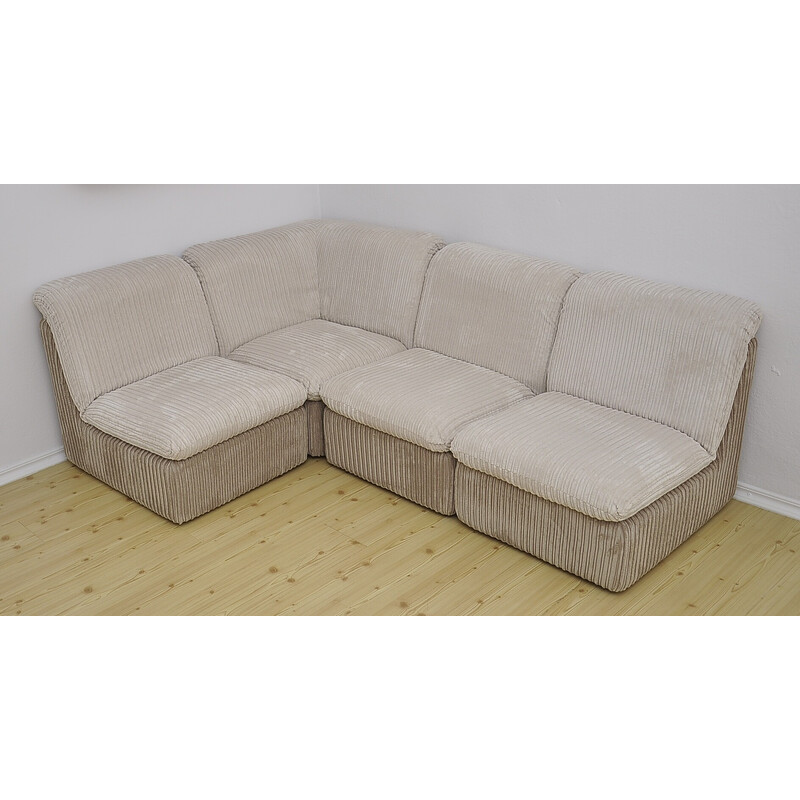 Modulares Vintage-Sofa aus zweifarbigem Cord, 1970