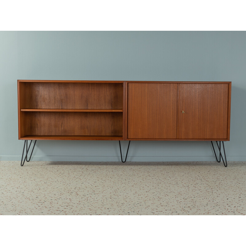 Vintage highboard in teak veneer with two doors for Heinrich Riestenpatt, Germany 1960