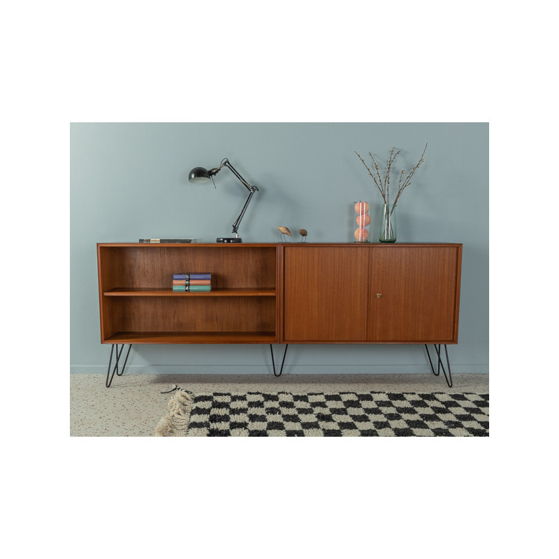 Vintage highboard in teak veneer with two doors for Heinrich Riestenpatt, Germany 1960