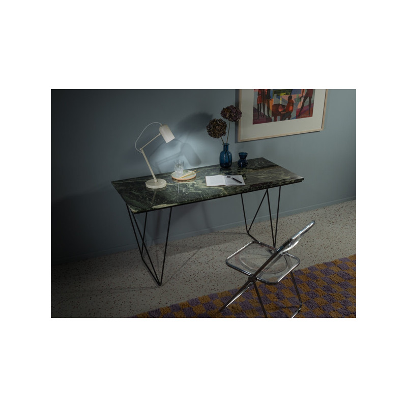 Vintage unique desk with a marble table top, Germany 1960