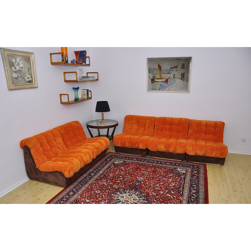 Modulares Vintage-Sofa aus zweifarbigem Cord, 1970