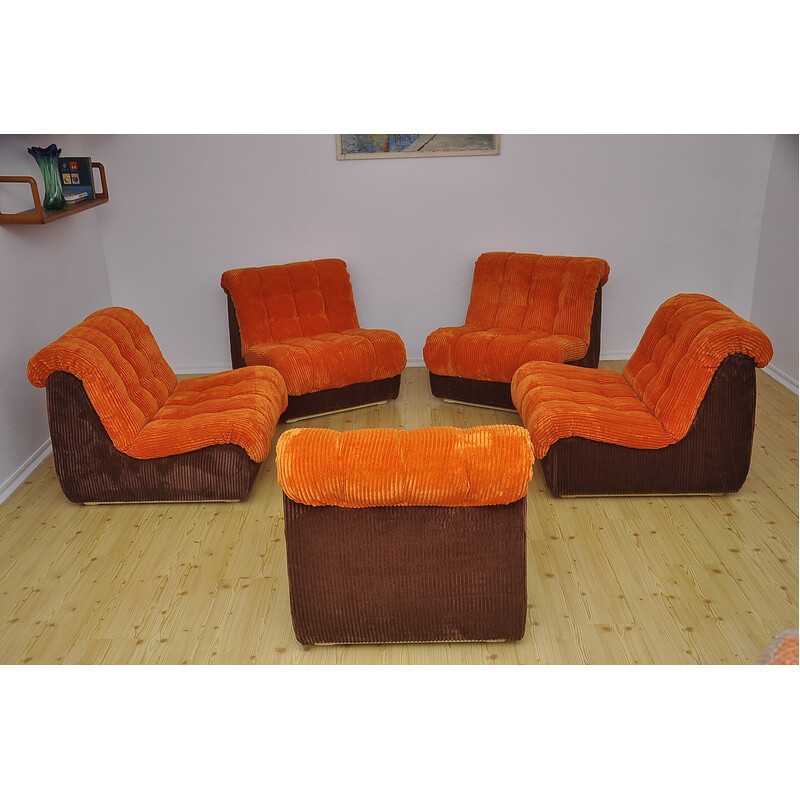 Modulares Vintage-Sofa aus zweifarbigem Cord, 1970