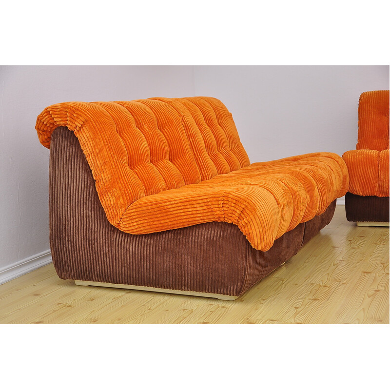 Modulares Vintage-Sofa aus zweifarbigem Cord, 1970
