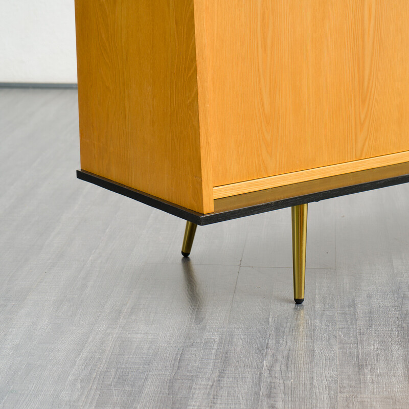 Vintage Sideboard aus Ulme und Glas, 1950