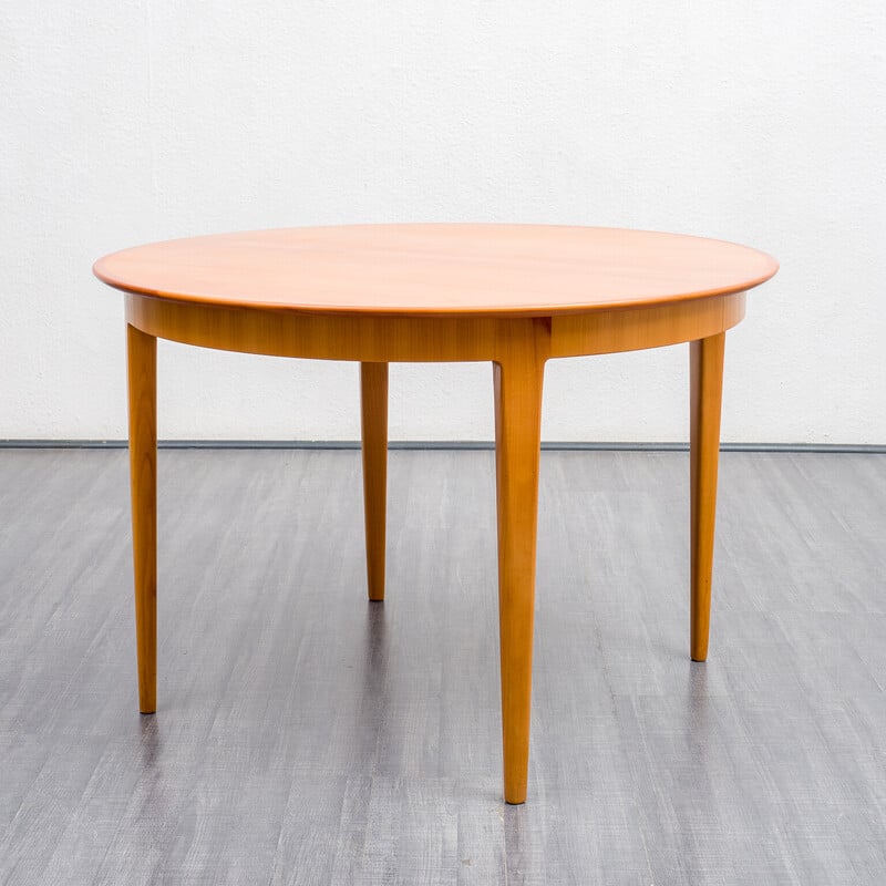 Vintage round dining table in cherrywood by Alma, 1960s